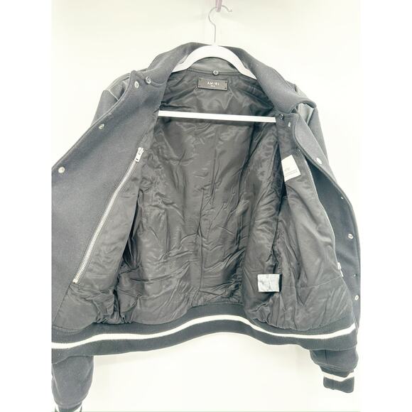 AMIRI Wes Lang Varsity Jacket Bomber Leather Skulls Size 46 NO COLLAR - Picture 12 of 13